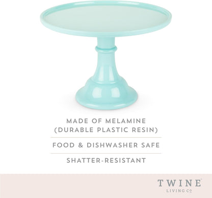 Twine Melamine Cake Stand, Cupcake Display Home Decor Food and Dessert Serving Accessory, 11.5 x 8 Inches, White, Set of 1