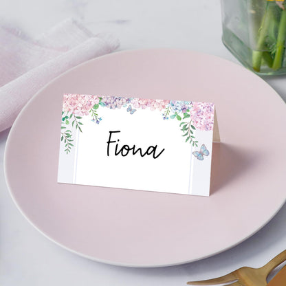 Gold Foil Border Place Cards, Set of 25 Tent Name Cards for Table Setting, Food Label for Wedding, Baby Shower, Birthday Dinner Party Supplies -010