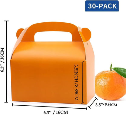 30-Pack Yellow Party Favor Treat Boxes, Goodie Candy Box, Gable Paper Gift Boxes with Handles Perfect for Construction and Chic Yellow Submarine Party Decoration Supplies