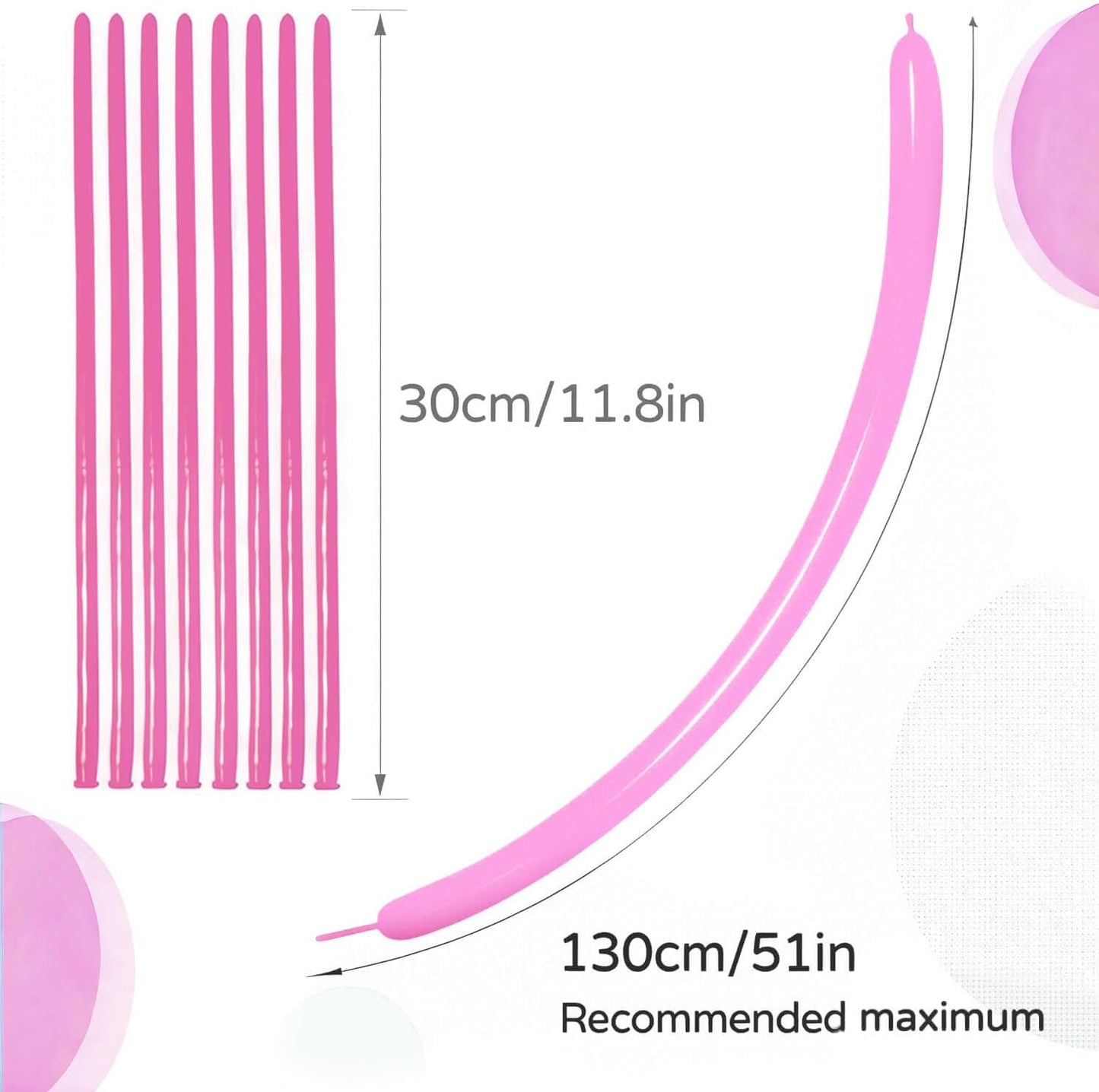 260 Clear Long Balloons for Animals, Thickening Skinny Latex Twisting for Arch Modeling Magic Clown Birthday Wedding Party Decorations 100pcs