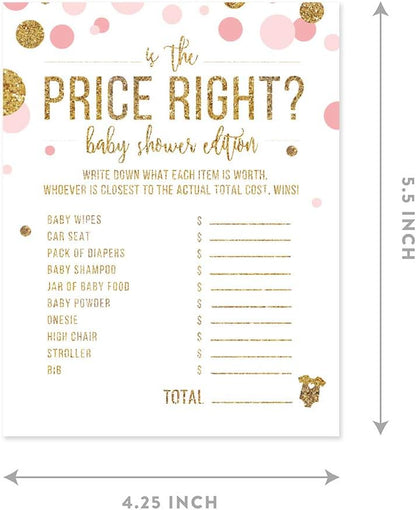 Andaz Press Blush Pink Gold Glitter Girl Baby Shower, Printable Table Tent Place Cards, 20-Pack, Seat Placement Cards Blank Place Cards For Table Settings Name Cards for Wedding, Graduation Food Cards - Colors B
