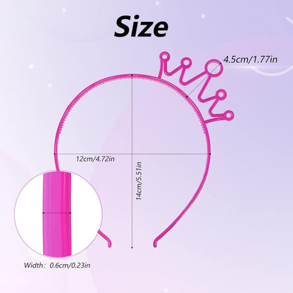 ZIRICHER 6 Colors Glow in the Dark Headbands, Plastic Light Up Hair Band Crowns Luminous Headband For Girls Party Headbands