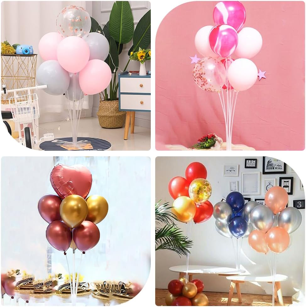 Balloon Stand kit 4 Sets 10 Pcs Balloon Arch Kit Balloons Sticks with Base Balloons Tape Balloon Arch Stands for Table Floor Party Baby Shower Decorations Table Centerpiece Decor Wedding Birthday