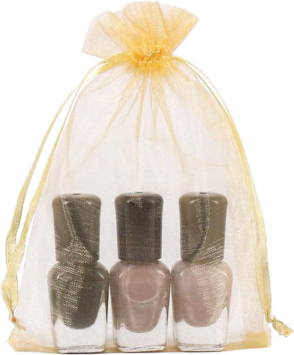 HRX Package 100pcs White Organza Bags, 4x6 inch Mesh Bags Drawstring Gift Bags Jewelry Pouches for Candy Wedding Favors Christmas
