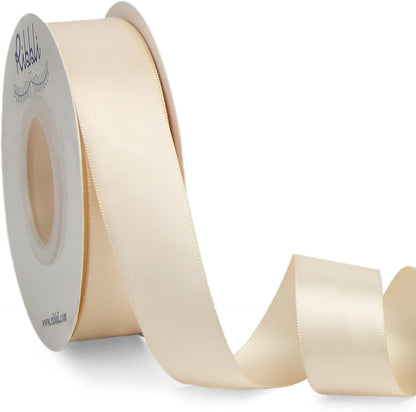 Ribbli Double Faced White Satin Ribbon,3/8” x Continuous 25 Yards,Fabric Ribbon use for Bows Bouquet,Gift Wrapping,Floral Arrangement