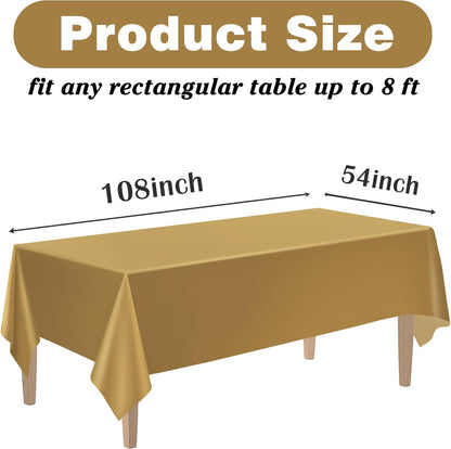 Kopokita 2PCS Black Plastic Tablecloths 54 x 108 Inch, Disposable Table Cloths Rectangle Party Table Covers