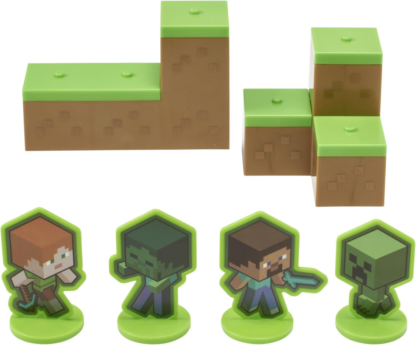 DecoPac Minecraft Lush Finds Rings, Cupcake Decorations Featuring Creeper, Alex, Steve and Axolotl! Multicolored 3D Food Safe Cake Toppers – 24 Pack