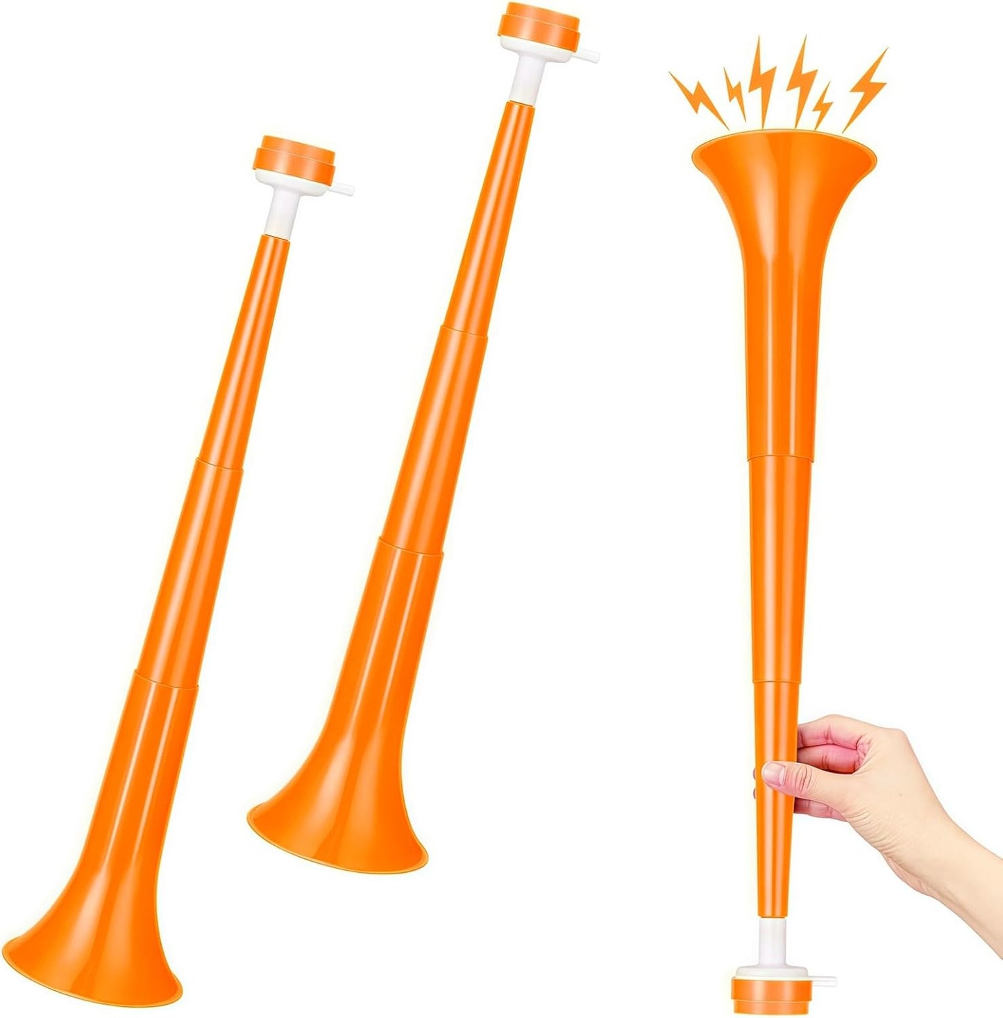 2 Pcs Stadium Horn for Adult, 21 Inch Vuvuzela Plastic Collapsible Cheering Trumpets for Sporting Events Football Carnival Party (Blue)