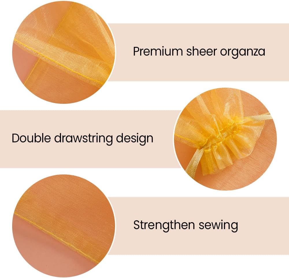 Meowoo 100PCS Organza Bags, 3x4in Small Mesh Bags Drawstring for Jewelry, Candy, Christmas, Sachets, Festivals, Bathroom Soaps, Makeup Organza, Wrapping Supplies(mixedcolor)
