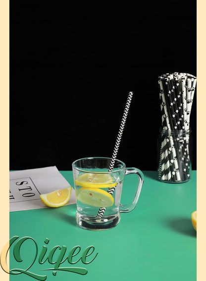 Pink Paper Straws 150pcs Disposable Straws Bulk (10 Pattern) qiqee