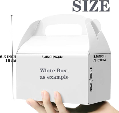 30-Pack Yellow Party Favor Treat Boxes, Goodie Candy Box, Gable Paper Gift Boxes with Handles Perfect for Construction and Chic Yellow Submarine Party Decoration Supplies