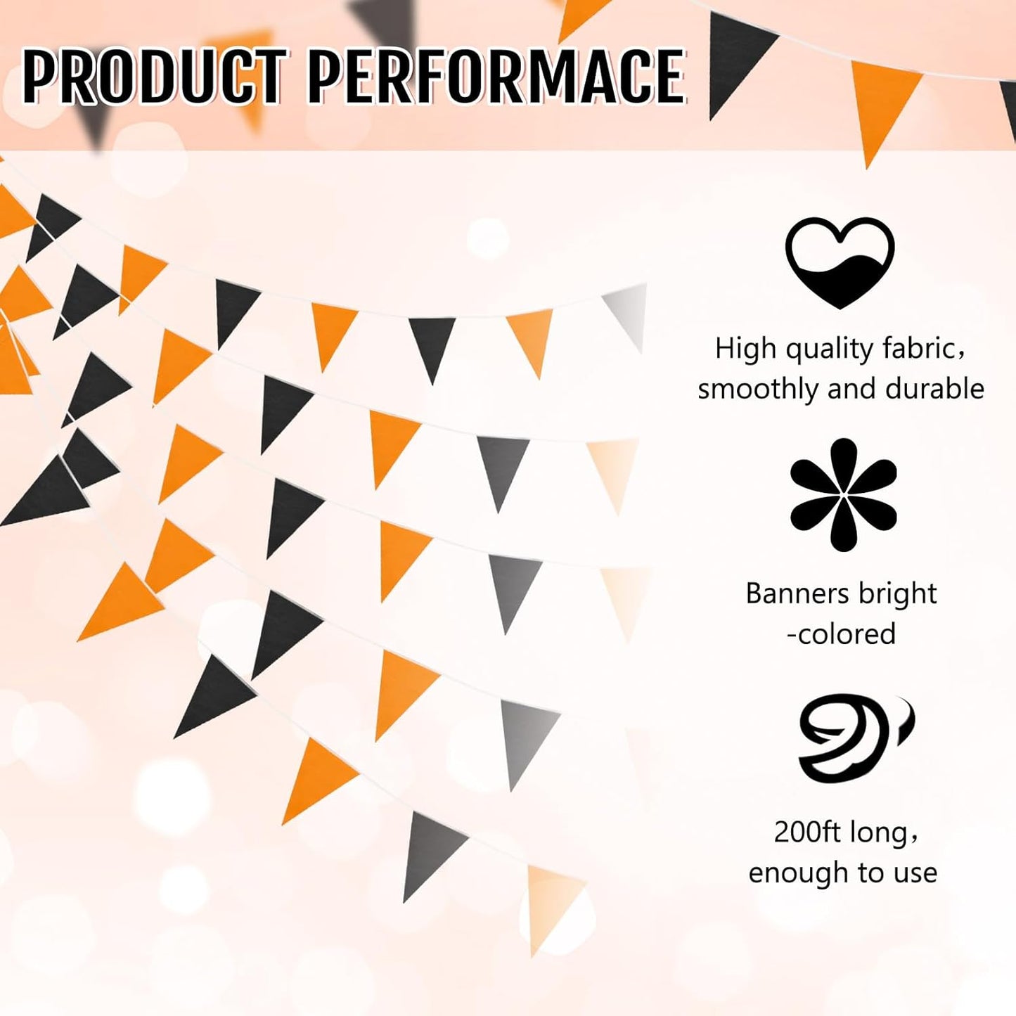 Tatuo 200 Feet Solid Pennant Banners Flags String Triangle Hanging DIY Bunting Flags Party Decorations for Grand Opening Party Banners for Kids Birthday, Shops (White)