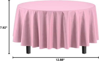 12-Pack Premium Plastic Tablecloth 54in. x 108in. Rectangle Table Cover - Dark Blue - Colors B