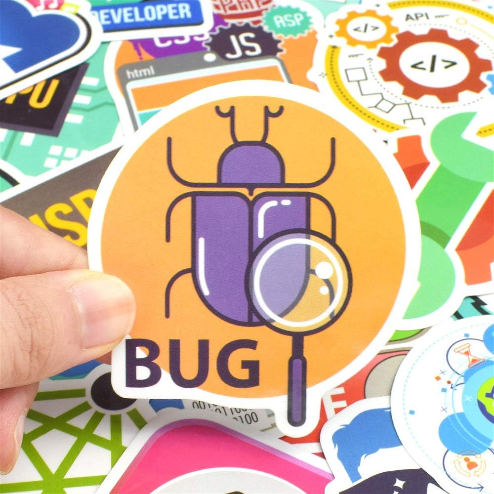QTL Neon Stickers for Teens & Students Prizes, Waterproof Vinyl Party Favor Stickers, School Rewards, Water Bottle and Laptop, 50PCS - Colors B