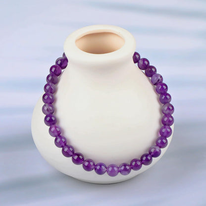 LPBeads Handmade Natural Gemstone Stretch Elastic Bracelet Healing Crystal Round Stone Beads Jewelry Gifts for Women Men