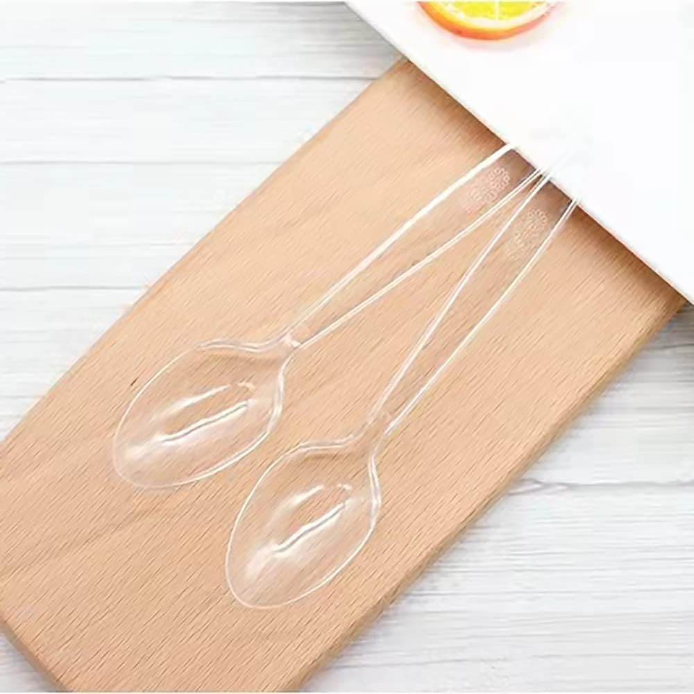 MOACOCK 100 Count Plastic Silverware, Heavy Weight Plastic Forks Spoons Disposable Utensils Cutlery Set for Wedding Party Supplies Everyday Use