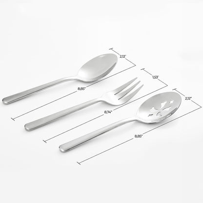 Serving Spoon x 2,Slotted Serving Spoon x 2,Serving Forks x 2,RTT 9 Inch Stainless Steel Catering Serving Utensils for Party Buffet Dinner Banquet Kitchen Basics (Silver Mirror Finish)