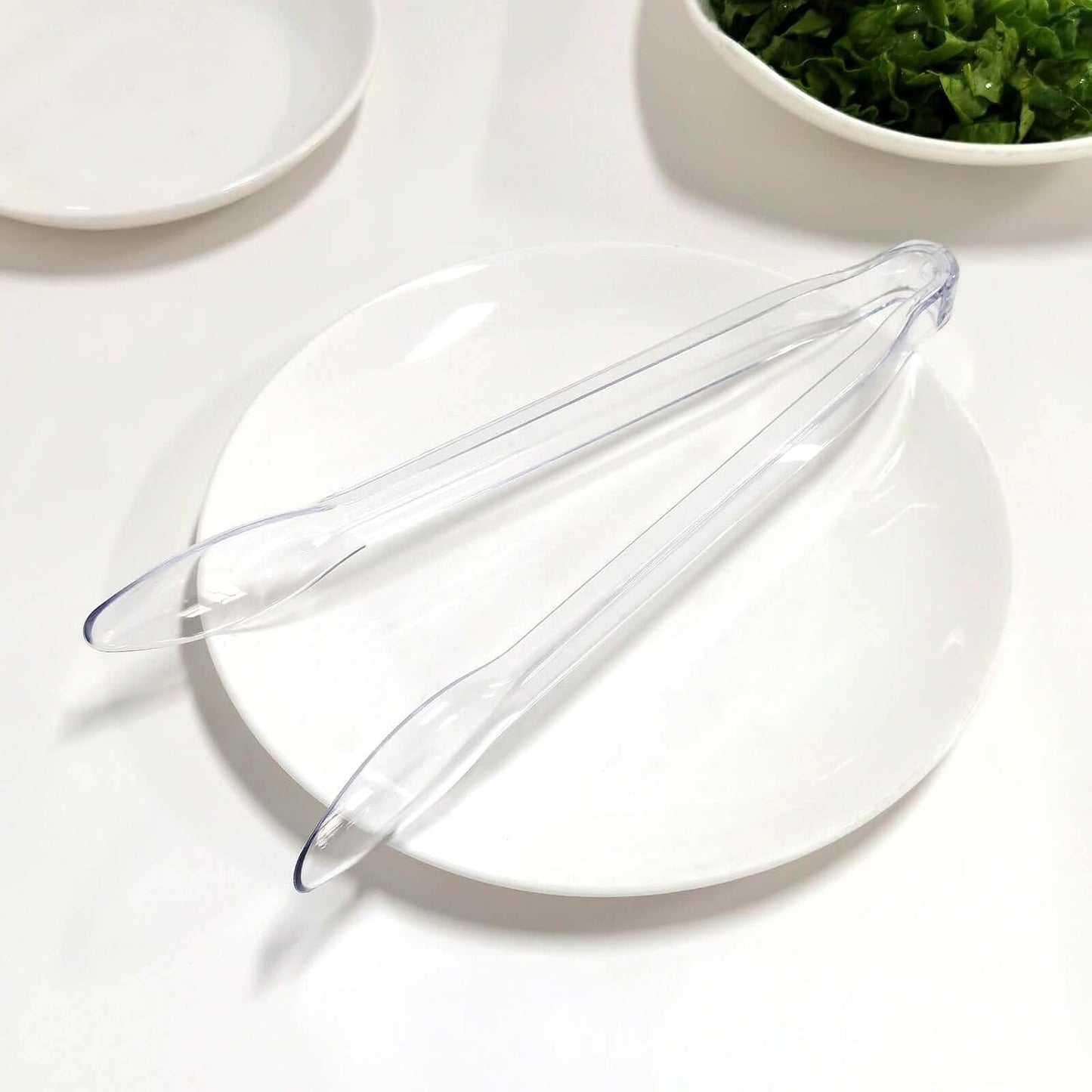 Efavormart 3-Pack 12" Clear Plastic Serving Tongs, Heavy-Duty Disposable Food Tongs for Catering, Buffets, Salads, and Party Events