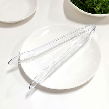 Efavormart 3-Pack 12" Clear Plastic Serving Tongs, Heavy-Duty Disposable Food Tongs for Catering, Buffets, Salads, and Party Events