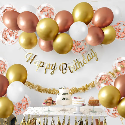 Gold Confetti Balloons, 50 Pcs 12 Inch, Glitter Gold Confetti Party Balloons, Party Decorations, Birthday Wedding Baby Shower Party Balloons Decorations