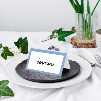 25 Pack Pink Plaid Bow Place Cards, Editable Name Cards for Table Setting, Tent Cards Food Label for Dinner Party, Bridal Shower, Wedding, Baby Shower and Events -T30
