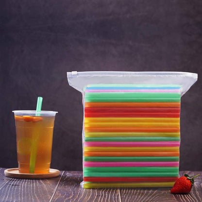 100 Pcs Jumbo Smoothie Straws,Colorful Disposable Wide-mouthed Large Straw.
