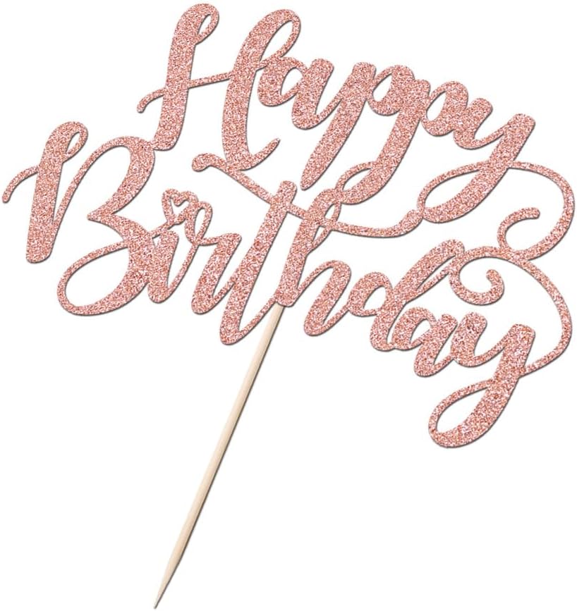 Handmade Glitter Happy Birthday Cake Topper,Birthday Party Cake Decorations, Anniversary/Birthday Party Decoration Supplies (Rainbow)