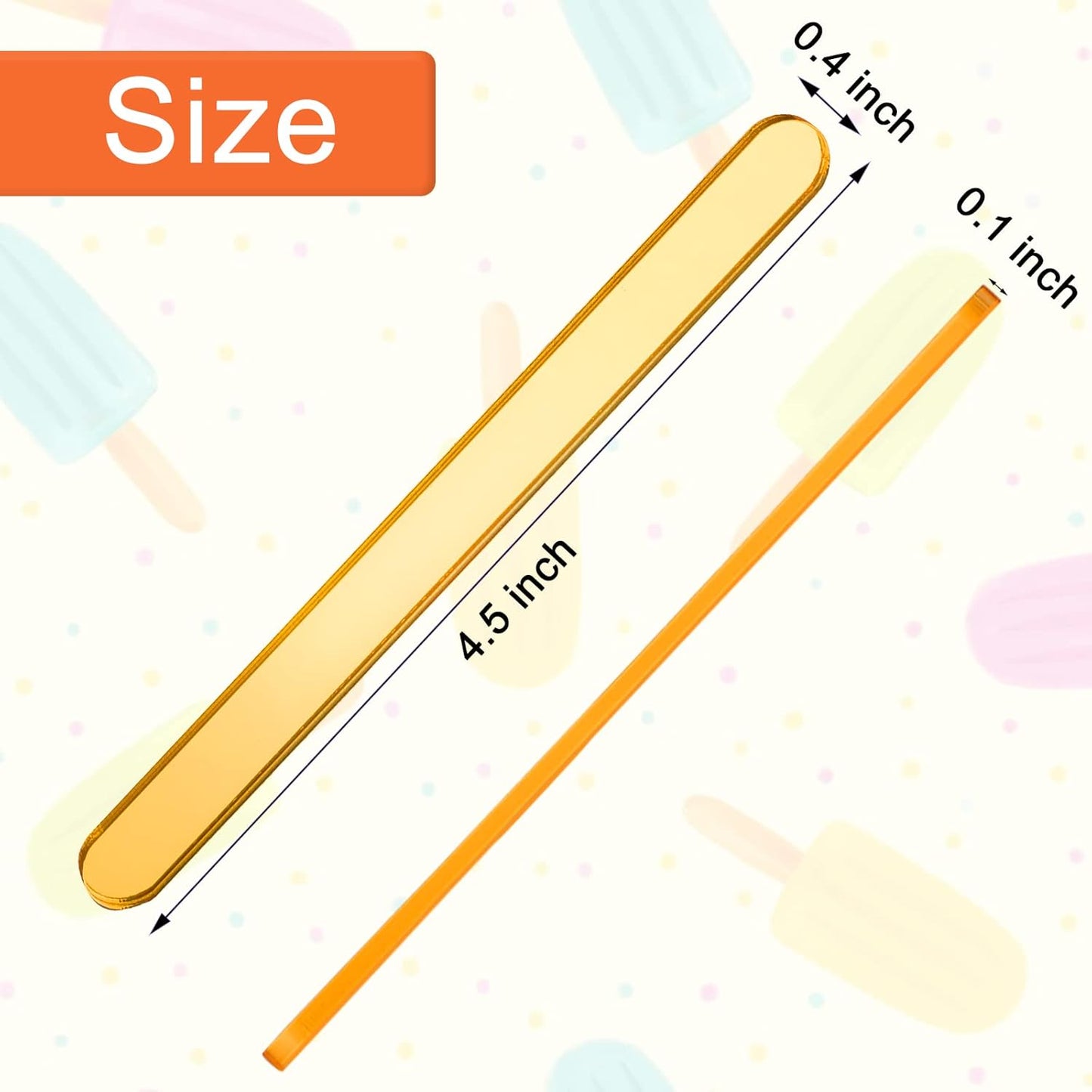 30 Pieces Acrylic Sticks Reusable Cakesicle Cake Pop Mold Mirror Ice Pop Sticks Ice Cream Cakesicle Mold for Home Cake Candy Gifts Party Craft