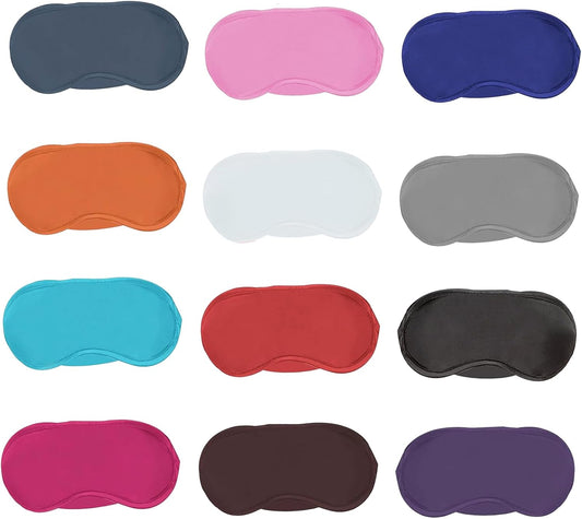 12 Pack Blindfold Eye Mask Cover Sleep Mask with Nose Pad for Party Games Travel Sleep Team Build Party Supply with Adjustable Strap for Women Men Kids, Multicolor Individual Package