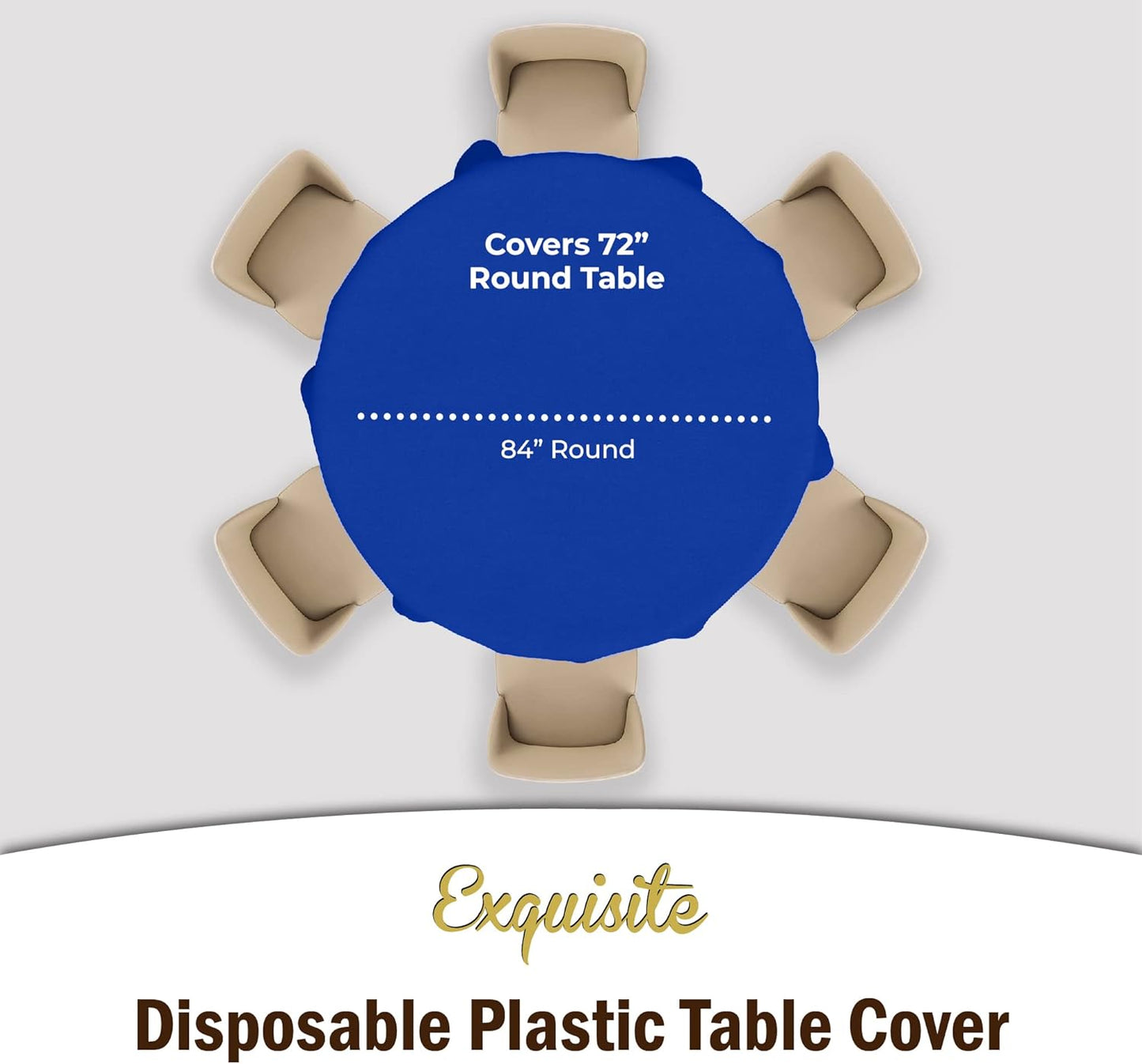12-Pack Premium Plastic Tablecloth 54in. x 108in. Rectangle Table Cover - Dark Blue - Colors A
