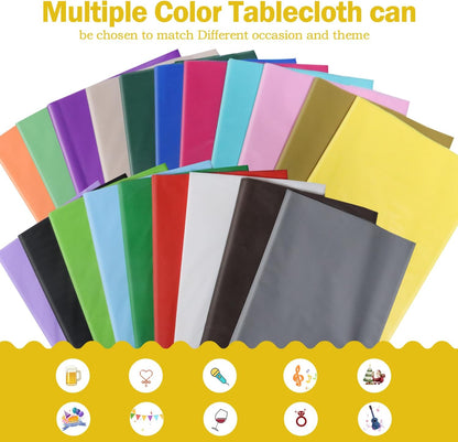 tujol Royal Blue 6 Pack Plastic Table Cloth 54" x 108", Disposable Tablecloths Rectangle Table Cover, Plastic Tablecloths for Parties