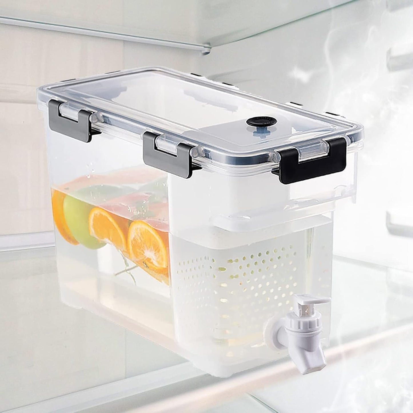 0.9 Gallon Drink Dispenser with Spigot, fridge water dispenser,drink dispenser for parties Juice Dispenser for Fridge, Plastic Lemonade Dispenser for Water, Milk, Beer, Outdoor Party