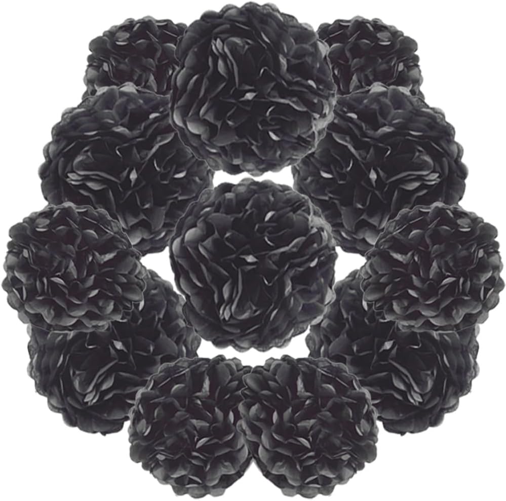Yosawa 12 Pcs Tissue Paper Pom Poms Flowers,10''12''Paper Flower Party Decorations for Wedding Birthday Baby Shower Baby Girl Room Nursery Decoration（Sky Blue/ZH）