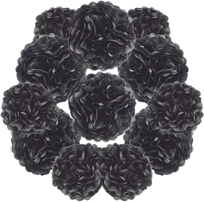 Yosawa 12 Pcs Tissue Paper Pom Poms Flowers,10''12''Paper Flower Party Decorations for Wedding Birthday Baby Shower Baby Girl Room Nursery Decoration（Sky Blue/ZH）