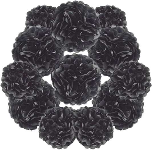 Yosawa 12 Pcs Tissue Paper Pom Poms Flowers,10''12''Paper Flower Party Decorations for Wedding Birthday Baby Shower Baby Girl Room Nursery Decoration（Sky Blue/ZH）