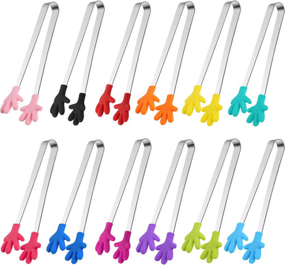 Shindel Small Tongs, 5" Mini Metal Tongs for Serving Food, Cute Kitchen Tool for Candy, Snacks, Chips, Cookies, Appetizers, Fruit, Pickles & Ice Cubes, Great for Party, Buffet & Dessert Table