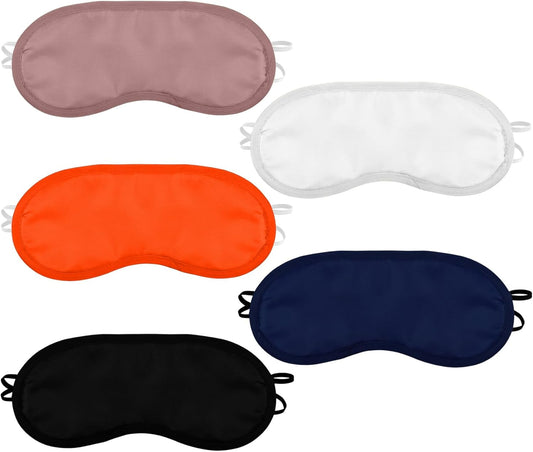 5 Pcs Eye Masks, Sleeping Mask Lightweight Shade Blindfold, Eye Covers for Sleeping Travel Sleep Party Games, Unisex (Black)
