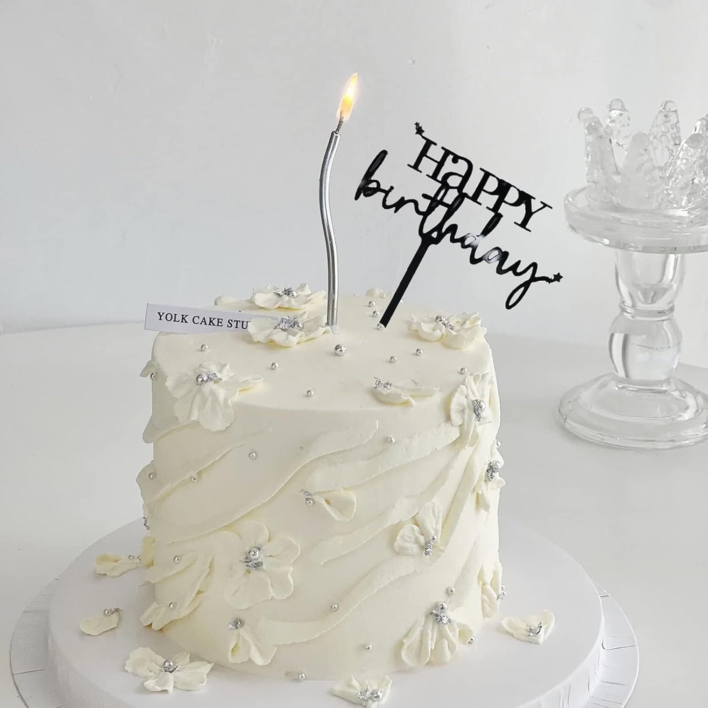 Gold Birthday Cake Topper, 6pcs Acrylic Birthday Cake Toppers Happy Birth Cake Toppers for Decorations Gold Topper for Girls Women's Party Decorations