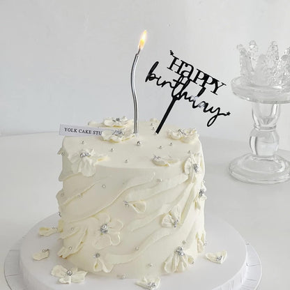 Gold Birthday Cake Topper, 6pcs Acrylic Birthday Cake Toppers Happy Birth Cake Toppers for Decorations Gold Topper for Girls Women's Party Decorations