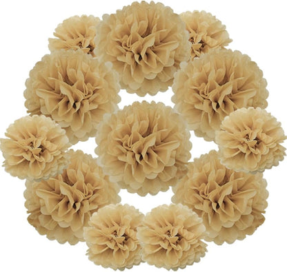 Yosawa 12 Pcs Tissue Paper Pom Poms Flowers,10''12''Paper Flower Party Decorations for Wedding Birthday Baby Shower Baby Girl Room Nursery Decoration（Sky Blue/ZH）