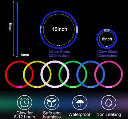 300 PCS Glow Sticks Bulk Glow Bracelet and Necklaces with 150PCS Connectors 8" Glowsticks Light Up Neon Party Favors for July 4th Halloween Wedding Birthday Hawii Carnival(RedBlueWhite)