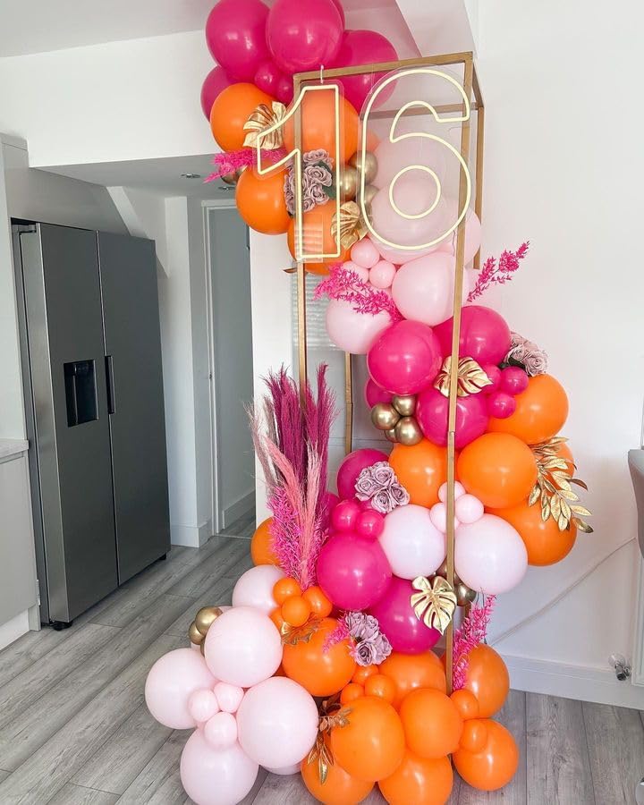 Bezente Pink Balloons Set,60pcs 12 inch Metallic Pearl Pink, Hot & Pastel Pink Latex Balloons Kit for Birthday,Wedding,Baby Shower,Princess Theme Party Decorations