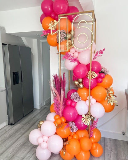 Bezente Pink Balloons Set,60pcs 12 inch Metallic Pearl Pink, Hot & Pastel Pink Latex Balloons Kit for Birthday,Wedding,Baby Shower,Princess Theme Party Decorations