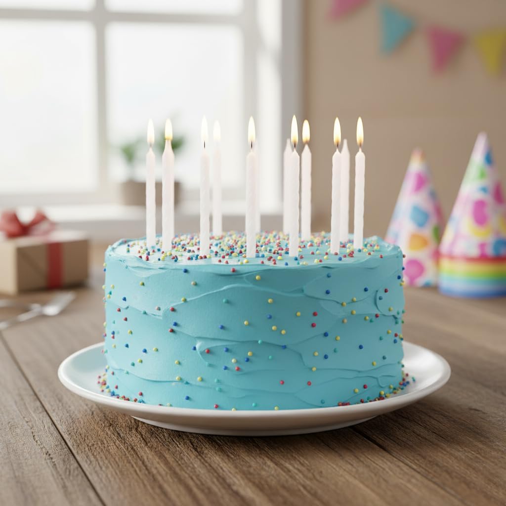72-Count Birthday Candles Multicolored Spiral, Birthday Candles for Cake, Cupcake Candles, Party Celebration