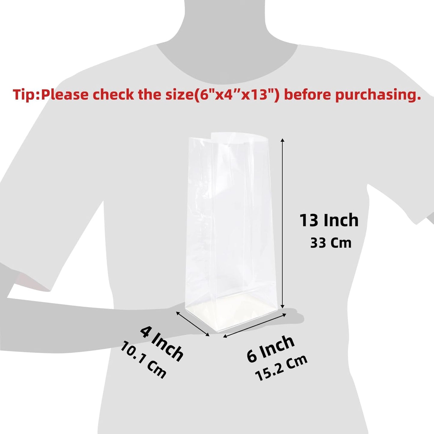 Gusseted Flat Bottom Cellophane Bags with Paper Insert 50Pcs 4x2x8 Inches Smore Bags