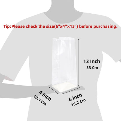Gusseted Flat Bottom Cellophane Bags with Paper Insert 50Pcs 4x2x8 Inches Smore Bags