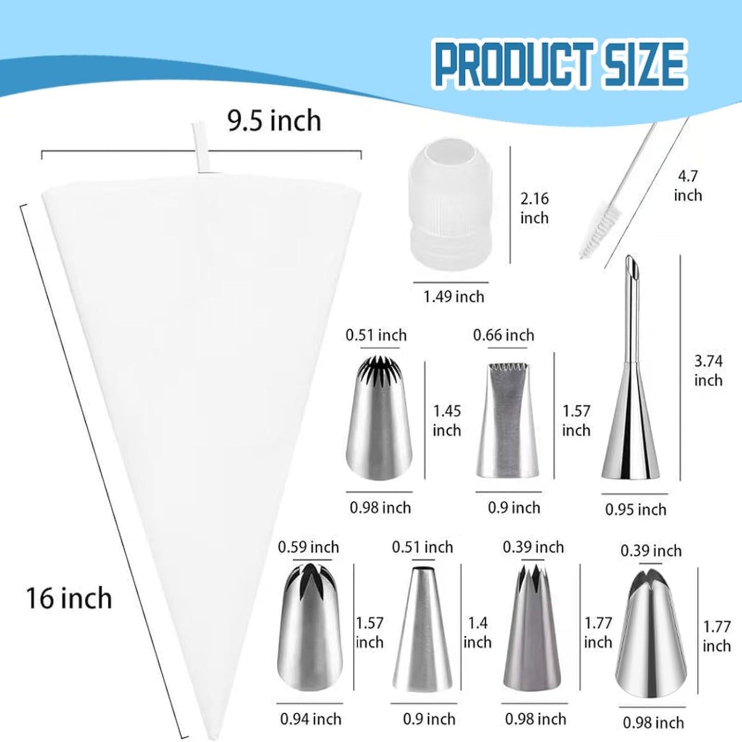Reusable Piping Bags and Tips Set – 16" Pastry Bags for Cake Decorating, Cupcakes & Cookies with Frosting Tips – Leak-Proof Cotton Icing Bags, Eco-Friendly Baking Kit for Home Bakers & Beginners