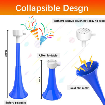Vuvuzelas Soccer Horn Collapsible Blow Horns Noise Maker Loud Sound Sports Horn Noisemaker for Sporting Events School Graduation Games Party Supplies Favors Accessories