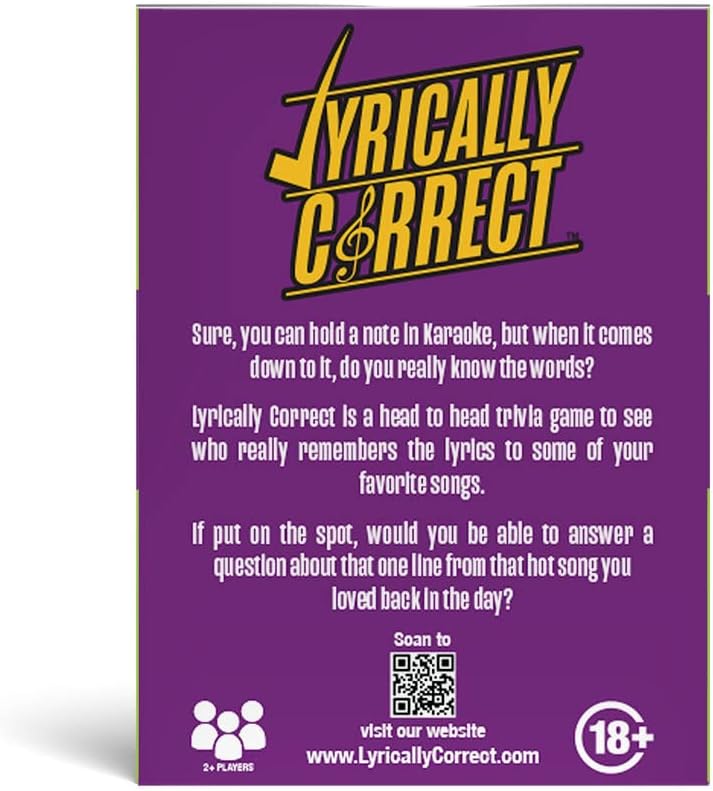Lyrically Correct '90s & 2000s Music Trivia Card Game - Hip Hop and R&B Edition - Finish the Lyrics Challenge, Fun for Adults, Party or Family Night
