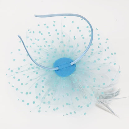 DRESHOW Fascinators Hat Flower Mesh Ribbons Feathers on a Headband and a Clip Tea Party Headwear for Girls and Women - Colors B